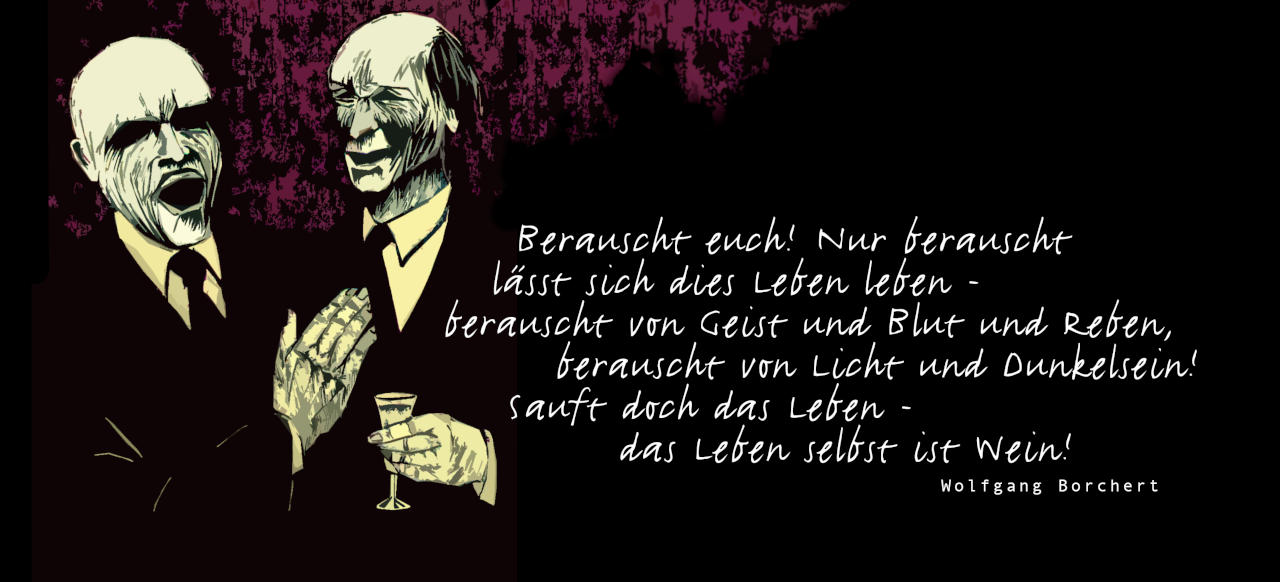 Holzschnitt zu einem Text von Wolfgang Borchert